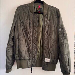 Alpha Industries Quilted Bomber Jacket - Olive